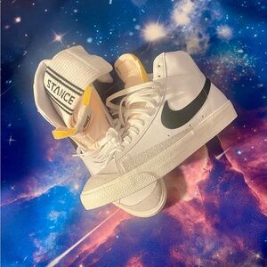 Nike White and Black High-Top Blazers